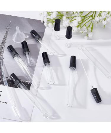 BENECREAT Mini Glass Spray Bottles Set - 30 Pieces (3ml/5ml/10ml) with Funnel & Pipettes - Perfect for Perfumes & Cosmetics - Fine Fog Atomizers (Black Cap) - Buy Online on SooperMarket.com