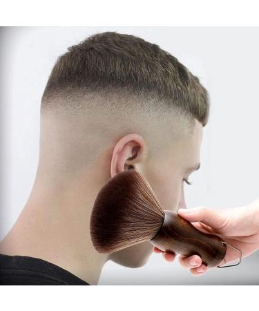 Neck Duster and Black Plastic Brush Fast Cleaning Neck Dust Brush with Nylon Bristles and Wooden Handle Neck Hair Cleaning Brush with Stand Up Base Practical Barber Accessories for Hair Cutting - Buy Online on SooperMarket.com