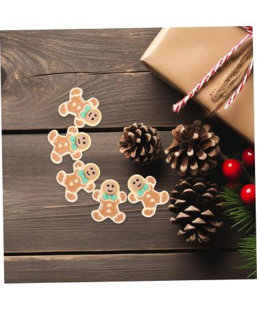 ABOOFAN 120 Pcs Christmas Accessories Christmas Gingerbread Man Decor Christmas Gingerbread Ornaments Christmas Flatback Embellishments Mini Doll Diy Accessory Resin Self Made Button - Buy Online on SooperMarket.com