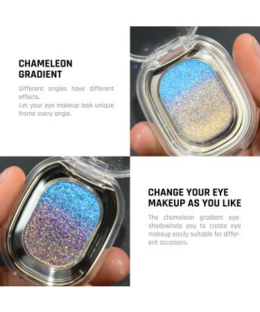 CHARMACY Multichrome Glitter Eyeshadow & Highlighter Palette - High Pigment Color Shifting Blue Ocean (#01) - International Shipping - Buy Online on SooperMarket.com