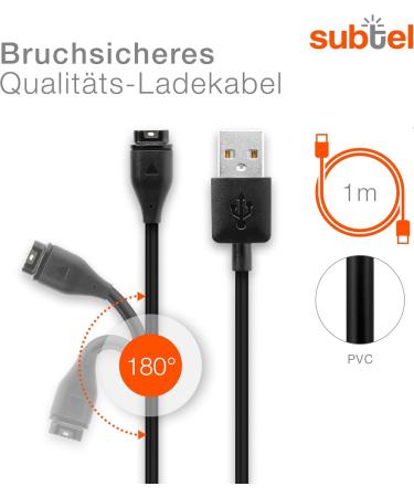 Buy Subtel 1m Replacement USB Cable for Garmin Fenix 7 6 6 Pro Vivoactive 4 & 3 | Colorful 10x Dust Protection Caps | USB A 2.0 Charging Data Cable - International Shipping Available - Buy Online on SooperMarket.com