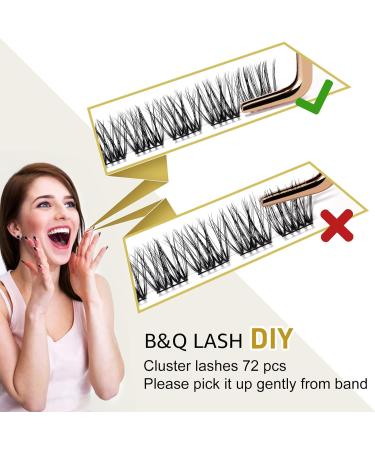 Cluster Lashes D Curl 12mm 72 Clusters - B&Q Individual Volume Eyelash Extensions - Buy Online on SooperMarket.com