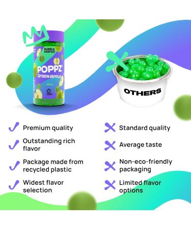 POPPZ Green Apple Popping Boba Pearls for Bubble Tea - Fruit Juice Filled 450g Pack for Bubble Tea - Buy Online on SooperMarket.com
