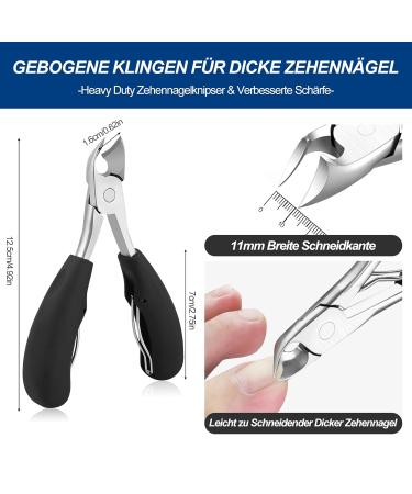 6-Piece Professional Foot Nail Pliers Set | Super-Sharp Stainless Steel Toenail Scissors for Thick & Ingrown Nails | Pedicure Tools for Seniors | Fight Nail Fungus & Paronychia - Buy Online on SooperMarket.com