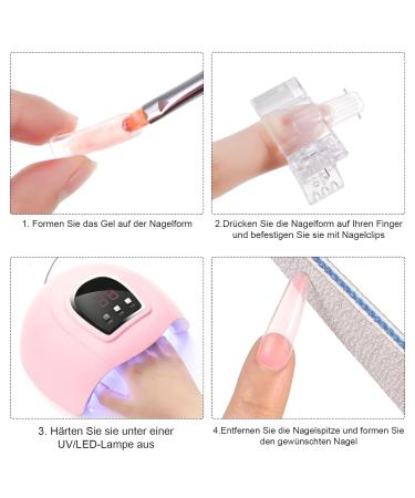 Metagio 100 Piece Dual Nail Forms Set - Gel & Acrylic Nail Extension Kit with Clips Dual-Ended Brush & Nail File - Perfect for International Shipping - Buy Online on SooperMarket.com