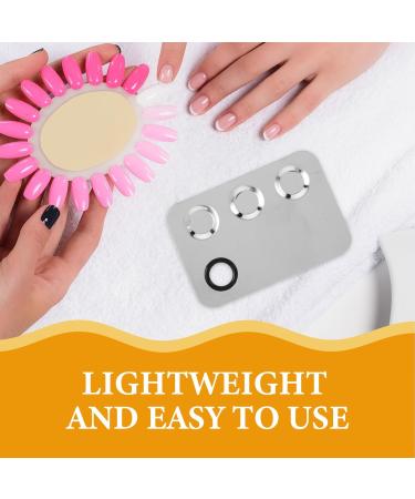 Stainless Steel Makeup Mixing Palette - Metal Foundation Tray for Cosmetics & Nail Art (5.89x3.93 Inch - Buy Online on SooperMarket.com