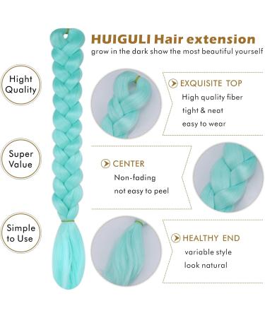 Huiguli Braiding Hair Extension Grow in the Dark for Women Fluorescent Ombre Jumbo Braiding Wigs Kanekalon for Twist Braiding for Women (Green) - Buy Online on SooperMarket.com