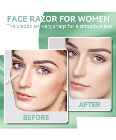 Premium Dermaplaning Tool for Women | Exfoliate Peach Fuzz & Dead Skin | Durable Eyebrow Razors with 4 Blades | Perfect Christmas Stocking Stuffer Gift - Pink - Buy Online on SooperMarket.com