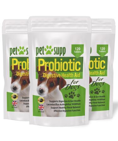 PetSupp Probiotics for Dogs Good Stomach & Gut Health 120 Probiotic Tablets Handy Re-Sealable Bag.