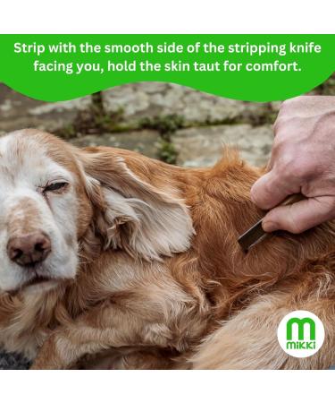 Mikki Bamboo Stripping Knife for Dog Grooming - Anti-Rust Blades - Easy Hold Handle - Fine Tooth for Silky Coated Dogs - Buy Online on SooperMarket.com