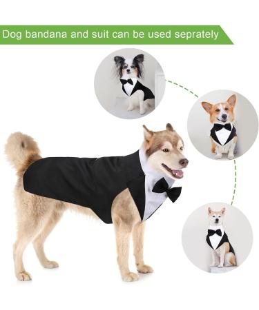 Dog Tuxedo and Bandana Set Dogs Formal Tuxedo PET Wedding Party Suit Wedding Bow Tie Shirt for Wedding Christmas Birthday Costumes (Cute Style M) Cute Style M - Buy Online on SooperMarket.com
