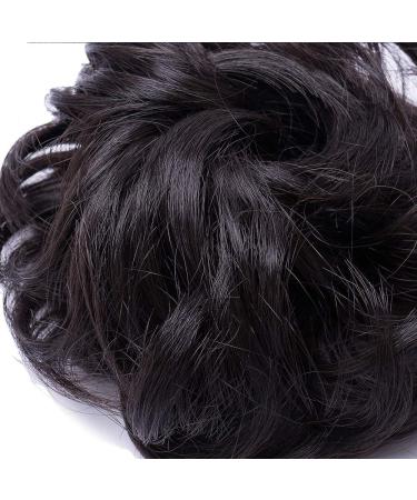 Dark Brown Updo Hairpiece Scrunchie 35g | Ribbon Ponytail Extensions Wavy Curly Messy Bun Chignon | Hair Piece for Stylish Looks - Buy Online on SooperMarket.com