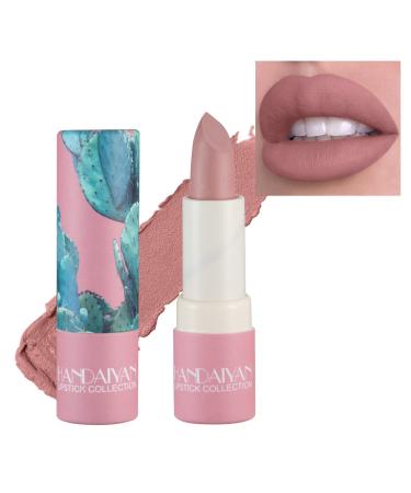 QIUFSSE Matte Nude Lipstick Nude Paper Tube Lipsticks Lip Stick Long Lasting Velvety Matte Lipstick Non Stick Cup Nude Lip Gloss Lipstick for Women Girls Daily Lip Makeup (#04 Light Pink)