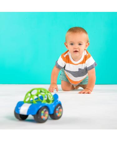 Bright Starts Oball Toy Car with Rattle - Multicolored Green-Blue Baby Toy | International Shipping Available - Buy Online on SooperMarket.com
