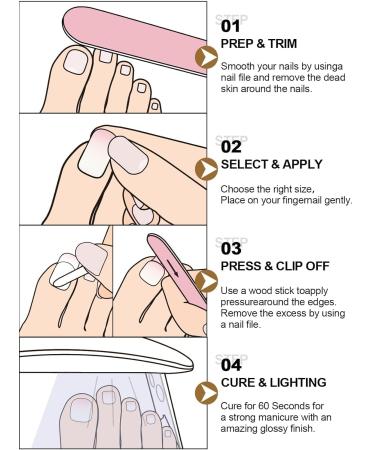 Kalolary White Gel Toenail Strips - Long Lasting Pink Gradient Pedicure Stickers | Salon Quality Nail Wraps with Nail File & Wood Stick | Perfect for UV/LED Lamp - Buy Online on SooperMarket.com