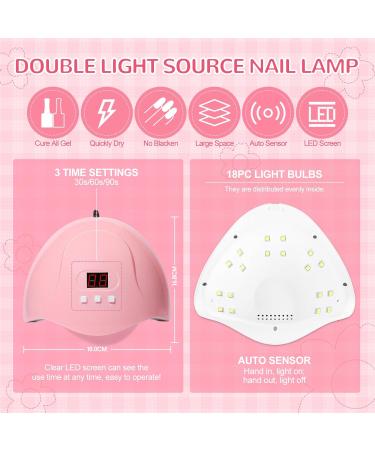 PEACECOLOR Gel Nail Kit with Electric Nail File - 18Pcs Gel Polish Set, 36W UV/LED Lamp, Professional Manicure Tools - KAP0029 - Buy Online on SooperMarket.com