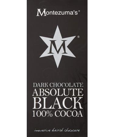 Montezumas Chocolate Absolute Black 100 Percent Dark Chocolate Bar 12 * 100g