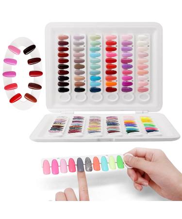 Nail Display Book C9 Nail Colour Swatch Book No Glue Required 120 Nail Colour Display Board Gel Nail Polish Sample Display for Nail Technician Use C9 Nail Colour Chart