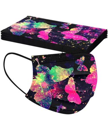 50 Pack Cute Butterfly Printed Disposable Face Masks for Adults - Full Face Cover Protection (Butterfly Theme/02) - Buy Online on SooperMarket.com