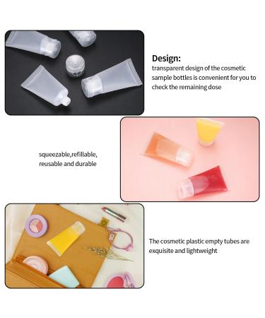 20 Pack 30ml Refillable Tube Bottles - Travel Cosmetic Containers | Clear Mini Sample Bottles with Extractors for International Shipping - Buy Online on SooperMarket.com