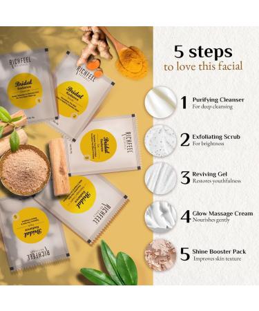 Richfeel Bridal Radiance Facial Kit - Haldi & Chandan Blend for Lasting Bridal Glow Tan Removal Instant Brightening |30 g - Buy Online on SooperMarket.com