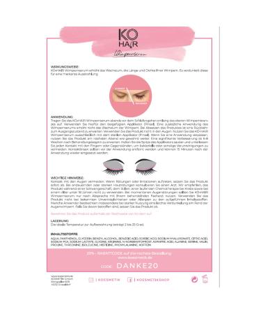 K -Hair Eyelash Serum Growth Booster | Fast Effective Eyelash Growth | Dense Long Lashes | Made in Germany | 7 ml - Buy Online on SooperMarket.com