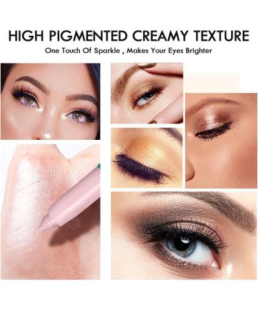 Aaiffey 2PCS Eyeshadow Stick Set Eye Brightener Stick Waterproof Glitter Eyeshadow Pencil Highlighter Eye Liner Shimmer Creamy Long Lasting Eye Makeup (1#Pink+4#Mauve Taupe) Color - Buy Online on SooperMarket.com
