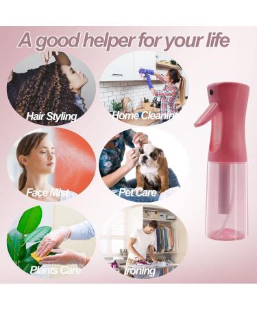JANYUEPAI Hair Spray Bottle Continuous Fine Water Mist Sprayer for Hair Styling Skin Moisturizing Plant Watering Cleaning - Pink 200ml - Buy Online on SooperMarket.com