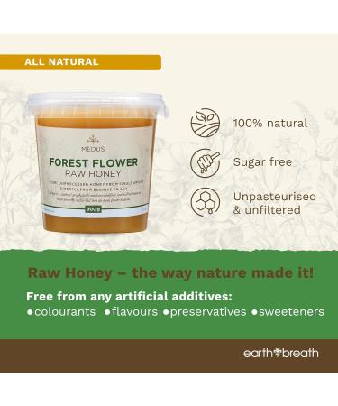 Earthbreath Forest Flower Raw Honey 900g - Pure Dark Unpasteurised & Unfiltered - Natural Sweetener for Cooking Tea Coffee Milk Juice - 900g Pack - Buy Online on SooperMarket.com