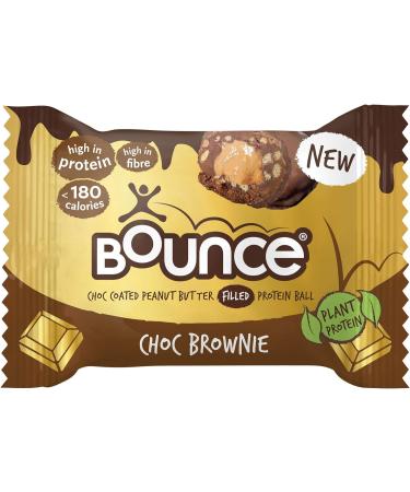 Bounce Chocolate Brownie Plant Protein Balls - Vegan Dark Chocolate Coated 12x40g - 12 Count Pack - Buy Online on SooperMarket.com