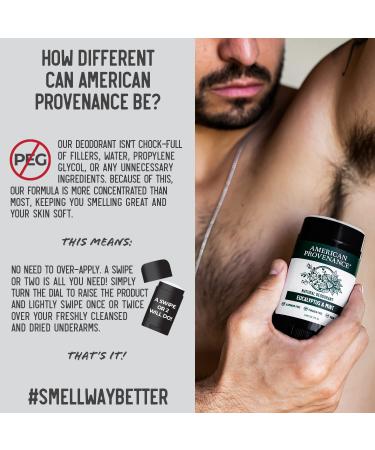 American Provenance Men's Aluminum Free Deodorant - Long-Lasting Natural Protection with Essential Oils - Oud Wood & Spruce Scent - Made in USA - Cruelty Free - 1 Pack - Buy Online on SooperMarket.com