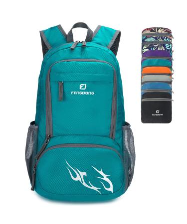 FENGDONG 35L Lightweight Foldable Waterproof Packable Travel Small Hiking Backpack Daypack for men women A3-green-upgrade