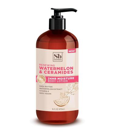 Watermelon & Ceramides Body Lotion 3 Pack 16 oz - Plumping Hydration for Dry Skin | Vegan & Cruelty-Free Moisturizer for Women and Men - Buy Online on SooperMarket.com