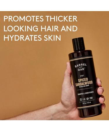 Barrel and Oak Moisturizing Shampoo & Conditioner Set for Men | Organic Argan Oil | Fragrant Amber & Spiced Sandalwood | 16oz | International Shipping Available - Buy Online on SooperMarket.com