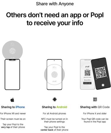 Popl XL NFC Smart Business Card Sticker | Share Contact Info & Social Media Instantly | iPhone & Android Compatible | NFC Tap & QR Scan | White - Buy Online on SooperMarket.com