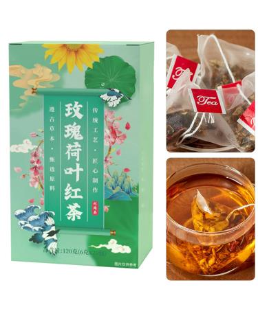 Rose Leaf Black Tea Natural Sun Dried Rose Flower Petals Caffeine Free Herbal Tea Recycled Food Grade Pet Jar 120g 20 Count