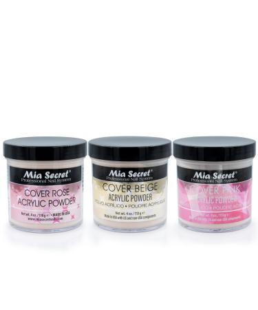 Mia Secret Cover Powder 3 Pc Set - Pink/Beige/Rose 4 oz