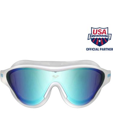ARENA Unisex The One Mask Mirror Swimming Goggles - NS Blue-White-Black | International Shipping Available - Buy Online on SooperMarket.com