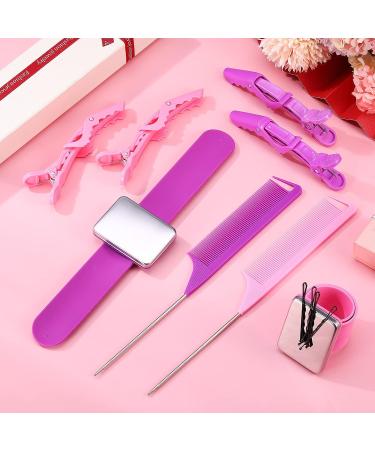 14 Pcs Hair Braiding Tool Set with Magnetic Pin Wristband, Comb, and Hair Clips - Purple Pink Braid Maker Kit - Buy Online on SooperMarket.com