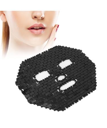 Jadestone Eye Massager Facial Cover Face Massage Jadestone Facial Sleeping Cover for Alleviate Puffiness Face Massage Relax Eyes Relieve Migraine Meditation Beauty (Black)