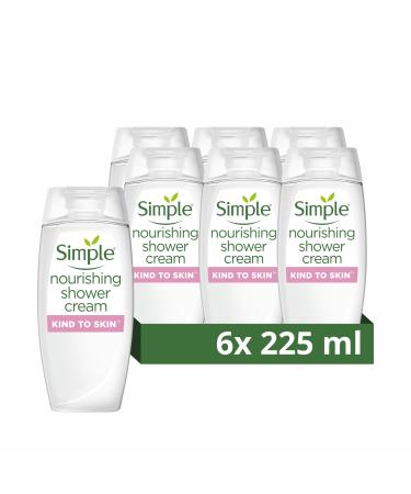 Simple Nourishing Shower Cream dermatologically tested for gentle skin care 6x 225 ml Fresh 225 ml (Pack of 6)