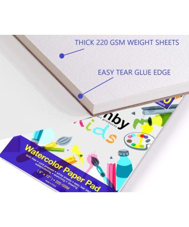 Premium Quality Watercolor Drawing Finger Paint Paper - 2 Pads (100 Sheets) - 220 GSM - Natural White - Buy Online on SooperMarket.com
