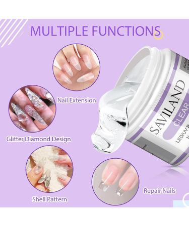 Saviland 3.5oz/100g Clear Builder Nail Gel Kit - Nail Extension Set with Nail Forms and Brush - Buy Online on SooperMarket.com