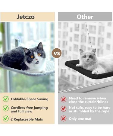 Cat Window Perch Hammock Seat with Metal Frame | Suction Cup Mount | 2 Covers | 35lb Capacity | Medium Size 11.8x20.5in | Indoor Cat Window Bed - Buy Online on SooperMarket.com