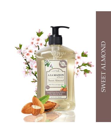 A La Maison Sweet Almond Liquid Hand Soap - French Milled, 16.9 oz Pump | Natural Moisturizing Hand Wash - Buy Online on SooperMarket.com