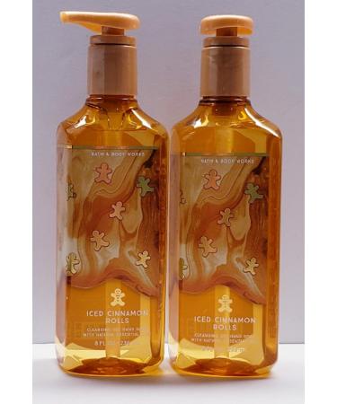 Bath & Body Works Deep Cleansing Gel Hand Soap 2 Pack 8 oz. (Iced Cinnamon Rolls) 16.0 Fl Oz Iced Cinnamon Rolls 8 Fl Oz (Pack of 2)