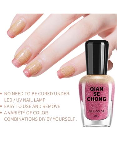 Colorful Nail Polish Quick Drying Long-Lasting Nail Varnish with Thermal Temperature Color Changing Diamond Glitter Reflective Nail Polish for DIY Nail Art at Home #20 - Buy Online on SooperMarket.com