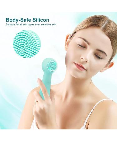 Silicone Electric Facial Cleansing Brush | Waterproof Heated Sonic | 4 Modes for Deep Cleaning & Exfoliating | Blackhead Removal | Mother's Day Gift | Green - Medium - Buy Online on SooperMarket.com