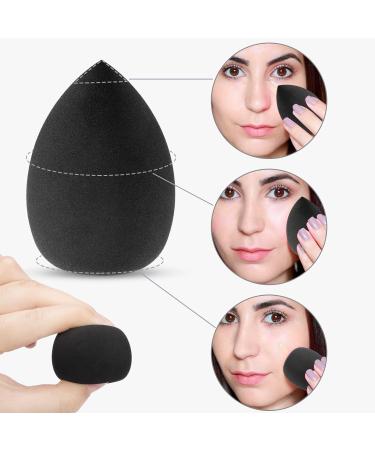 Make Up Sponge Set with Powder Puff Triangle 6 Pieces Makeup Sponges Beauty Sponge Black for Blending Liquid Foundation Powder Reusable Soft Powder Puff - Buy Online on SooperMarket.com