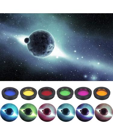 ASHATA Telescope Filters  6 Colors 1.25 Inch Colorful Telescope Eyepieces Filter  Optical Glass Astronomical Lens Filter for Enhancing Definition and Resolution in Lunar Planetary Observation - Buy Online on SooperMarket.com